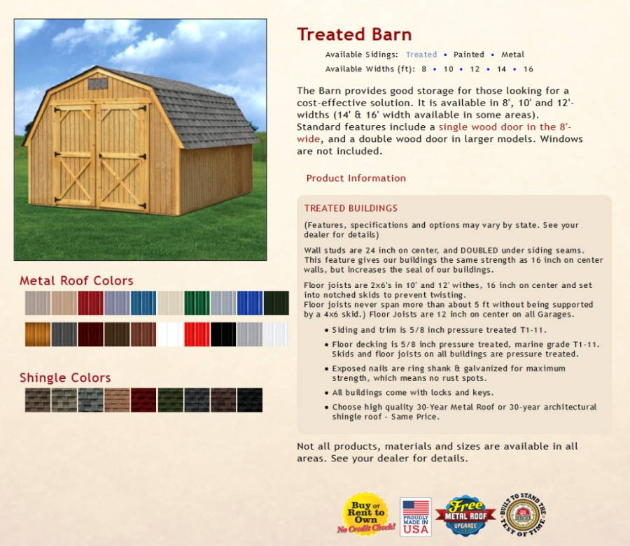 Treated Barn Information  | texasqualitybuildings.com