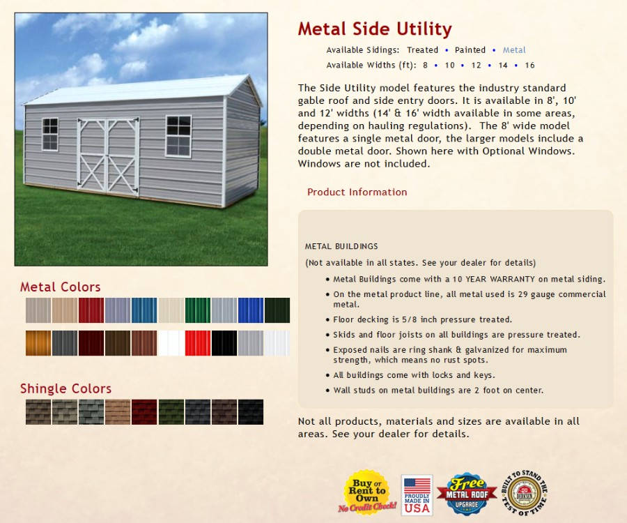 Metal Side Utility Information | texasqualitybuildings.com