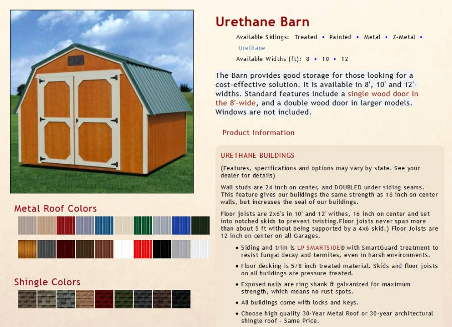 Urethane Barn Information  | texasqualitybuildings.com