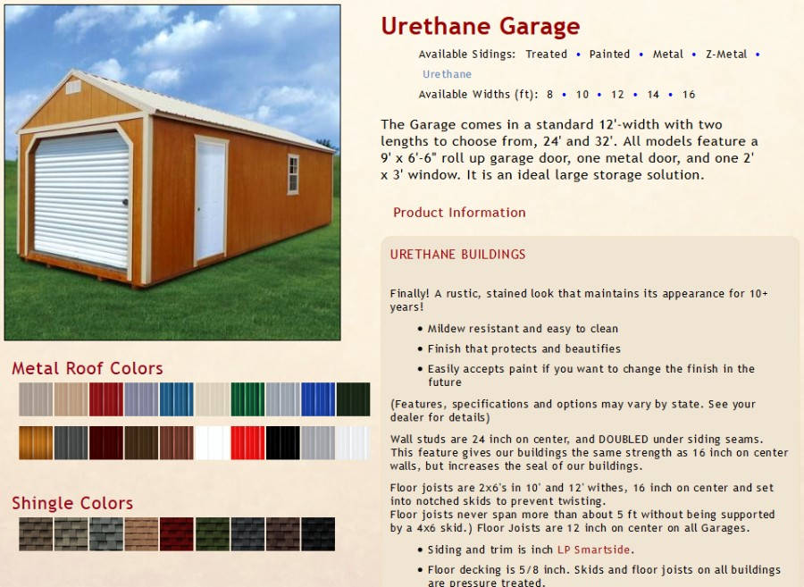 Urethane Garage Information | texasqualitybuildings.com 