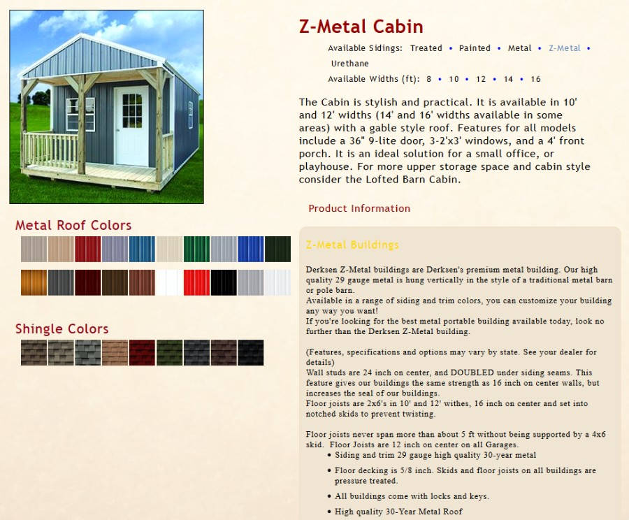 Z-Metal Cabin Information | texasqualitybuildings.com
