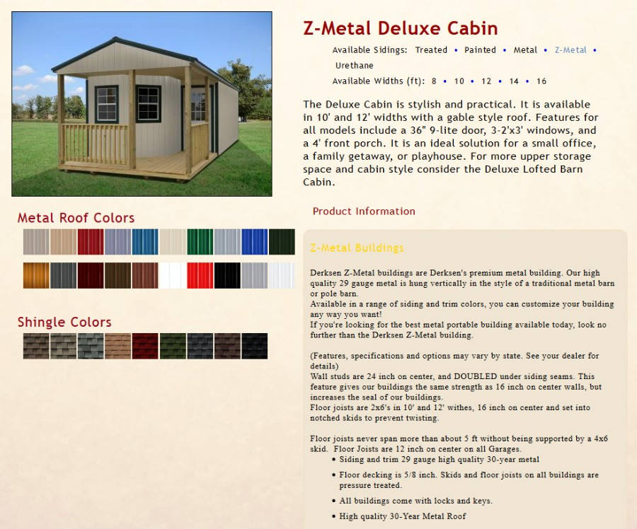 Z-Metal Cabin Information texasqualitybuildings.com